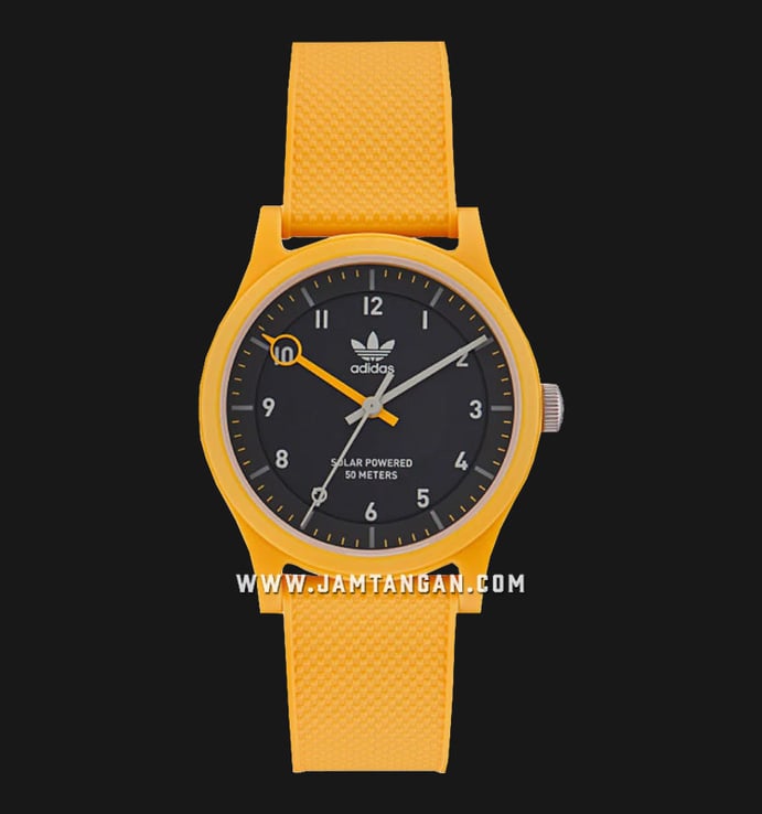 One AOST22558 Adidas Black Dial Project Rubber Yellow Strap