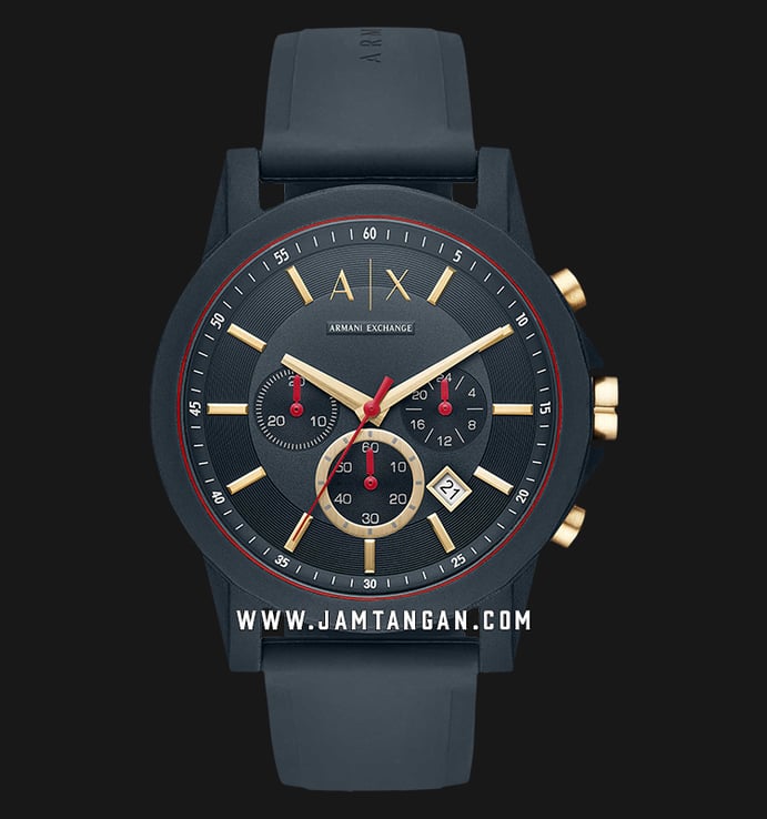 Armani Exchange AX1335 Blue Tech Sport Chronograph Silicone Band