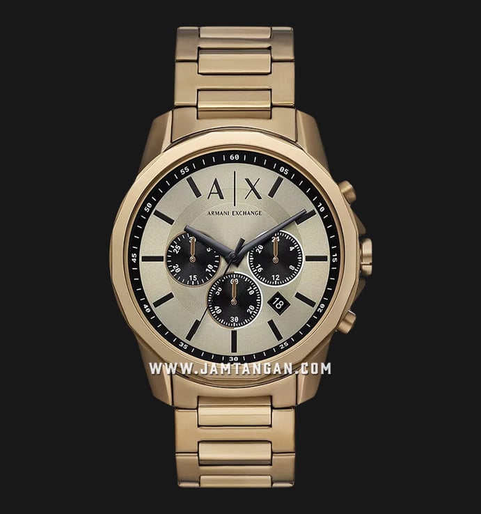 Armani Steel Dial Chronograph Exchange Gold Dual Stainless Tone Strap AX1739