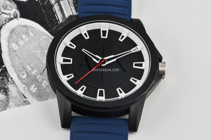 Armani Exchange Outerbanks AX2521 Black Dial Blue Silicone Strap