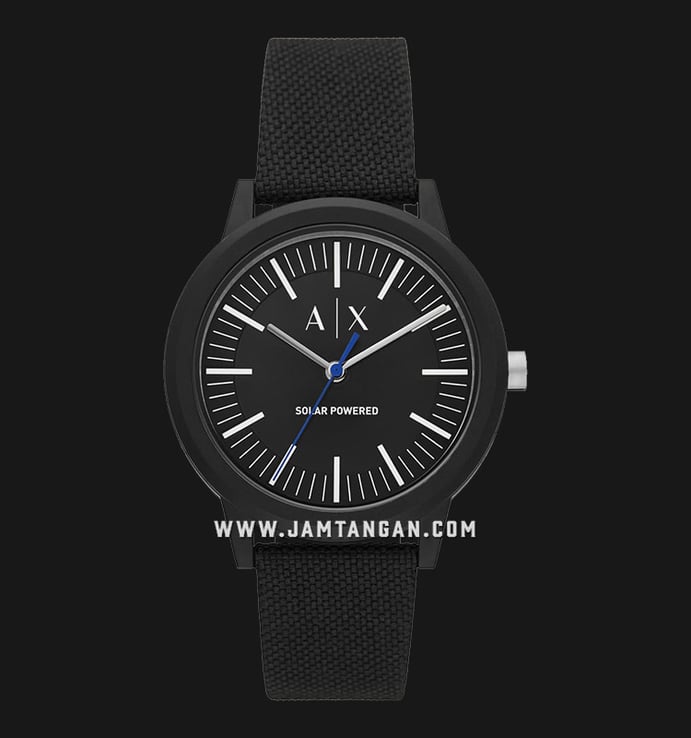 Armani Exchange AX2735 Solar Powered Men Black Dial Black Fabric