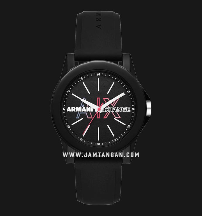 Armani Exchange AX4374 Ladies Black Dial Black Silicone Strap