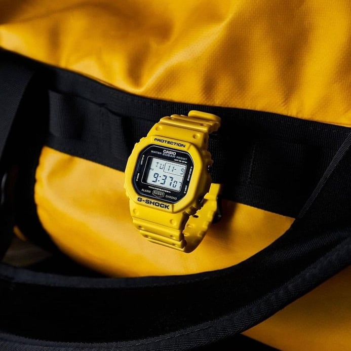Casio G-Shock DW-5600REC-9DR Classic Colour Edition Digital Dial Yellow Resin Band