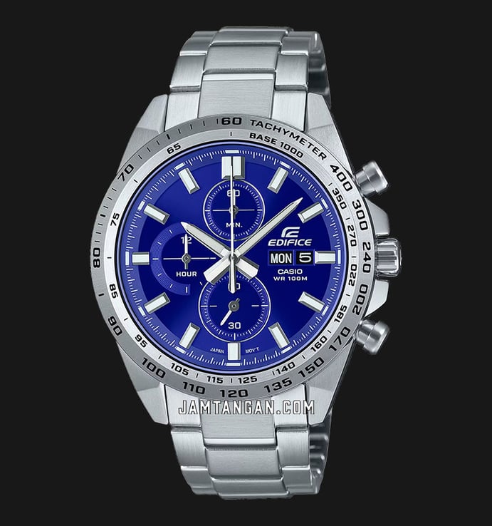 Stainless Band Edifice Casio Blue Chronograph Dial EFR-574D-2AVUDF Steel