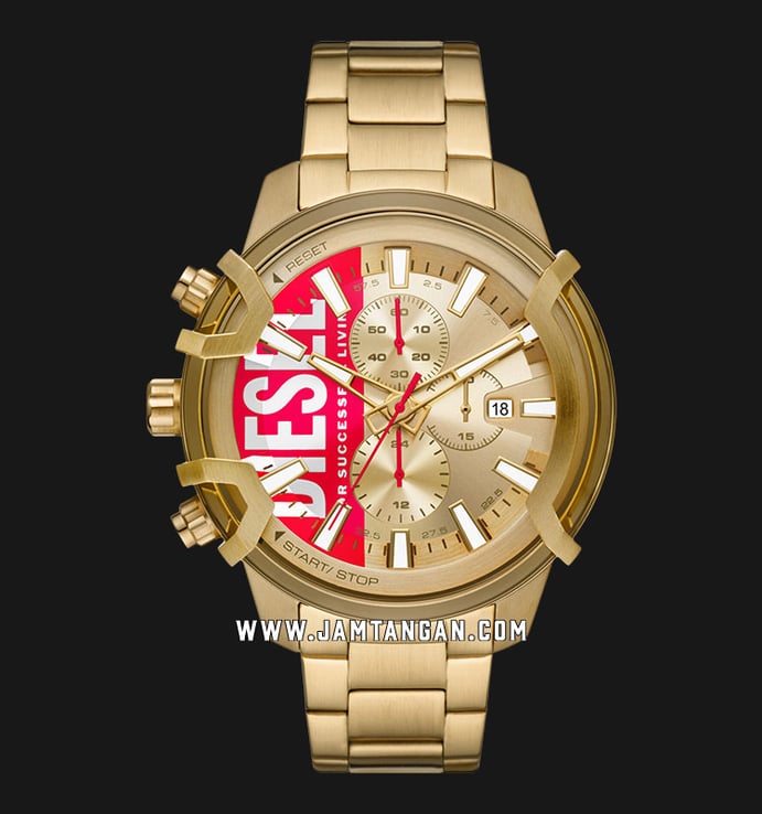 Gold Stainless DZ4595 Chronograph Gold Strap Diesel Griffed Dial Steel