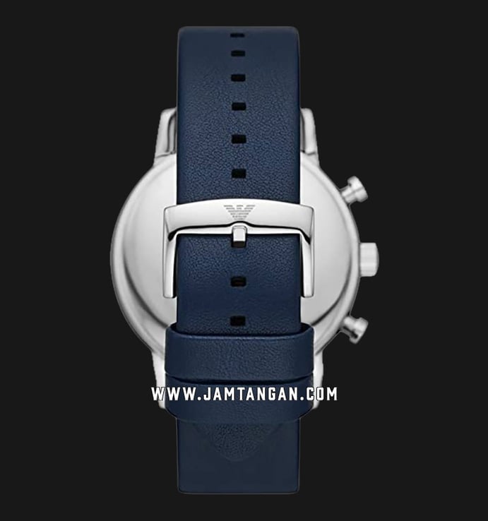 Blue Emporio AR11451 Men Leather Chronograph Dial Strap Armani Blue