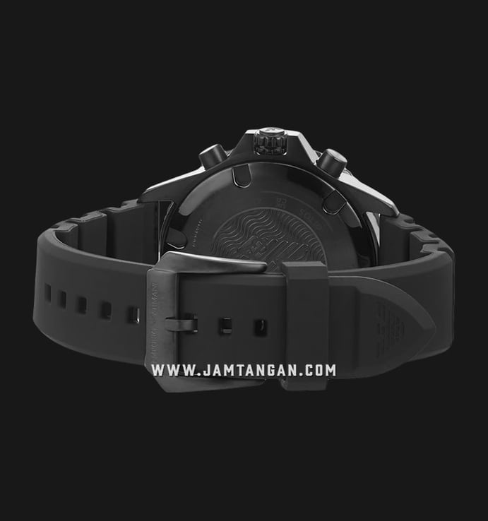 Emporio Armani Silicone Chronograph AR11463 Black Green Dial Strap