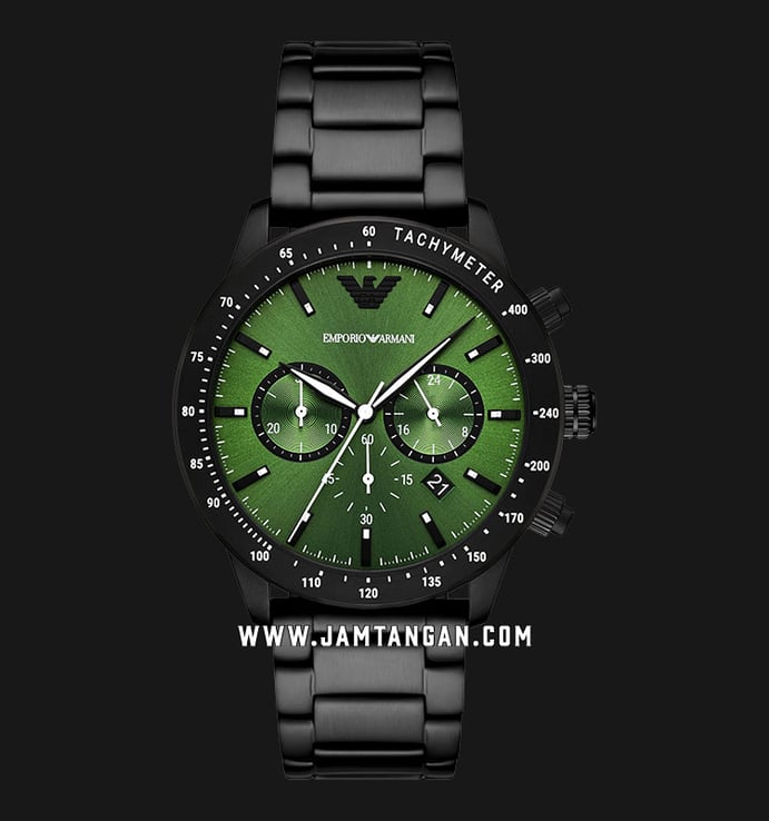 Emporio Armani Chronograph AR11472 Mario Green Dial Black