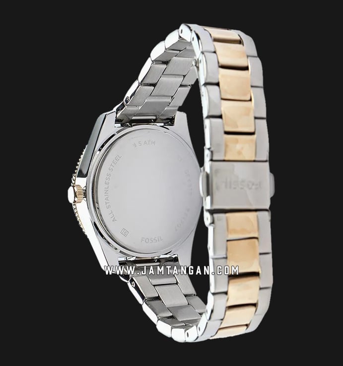 Fossil Scarlette Mini ES4319 Silver Dial Dual Tone Stainless Steel Strap