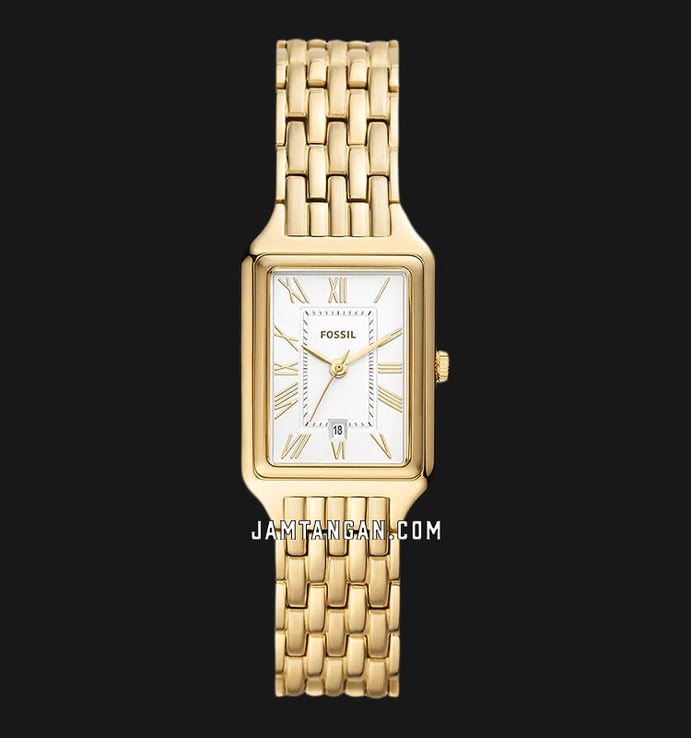 Fossil Raquel ES5220 Ladies White Dial Gold Stainless Steel Strap