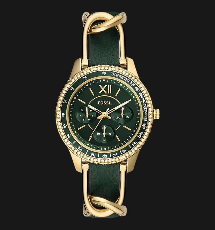 Fossil Stella ES5243 Green Dial Green Eco Leather Strap