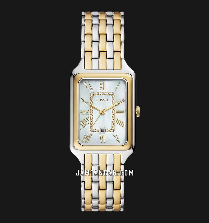 Fossil Raquel ES5305 White Mother Of Pearl Dial Dual Tone