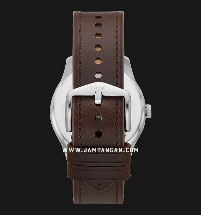 Fossil Dayliner FS5927 Beige Dial Brown Leather Strap | Jamtangan.com