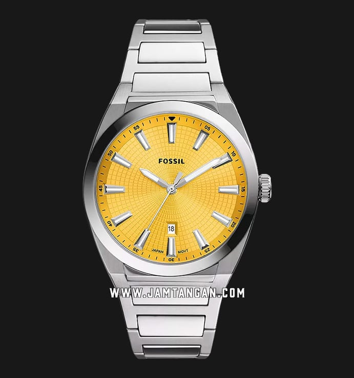 Fossil Everett Yellow Strap Dial Steel Stainless FS5985