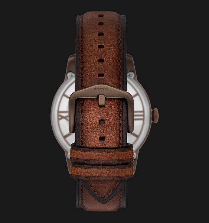 Fossil Townsman ME3225 Automatic Skeleton Dial Brown Leather Strap