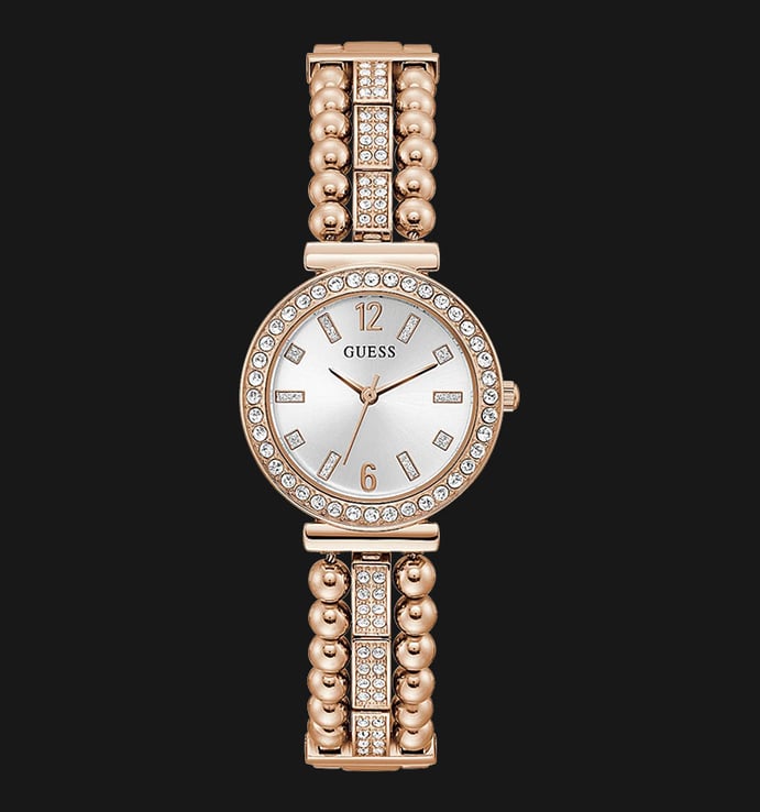 Guess Gala GW0401L3 White Sunray Dial Rose Gold Stainless Steel