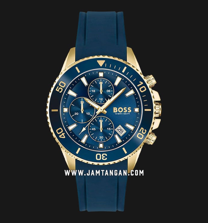Hugo Boss Admiral Rubber Strap 1513965 Dial Blue Blue Chronograph