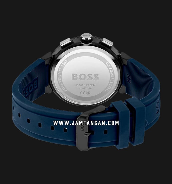 Hugo Boss One 1513998 Chronograph Blue Dial Blue Silicone Strap