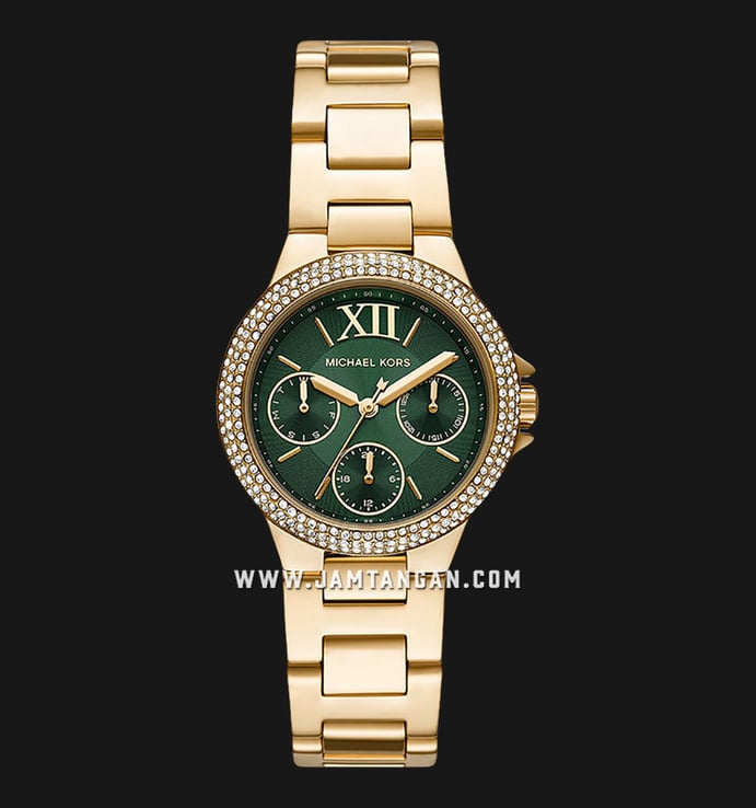 Michael Kors Camille MK6981 Green Dial Gold Stainless Steel Strap