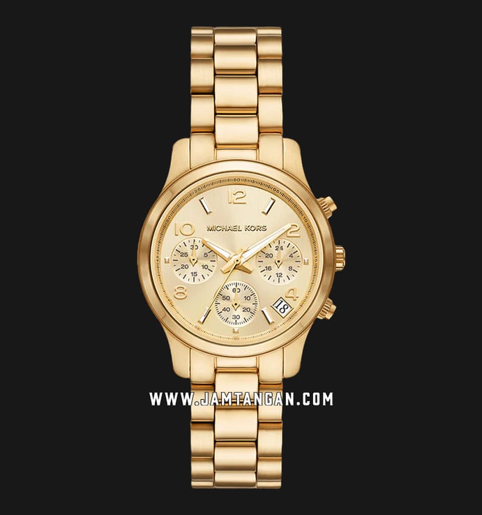 Michael Kors Runway MK7326 Chronograph Gold Dial Gold Stainless