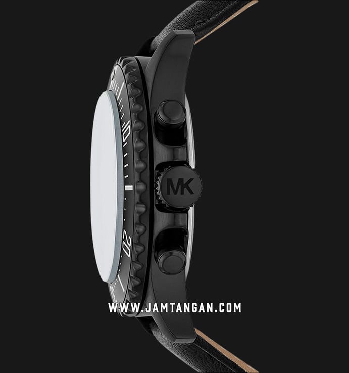 Michael Kors Leather Chronograph Strap Dial MK9053 Black Everest Black