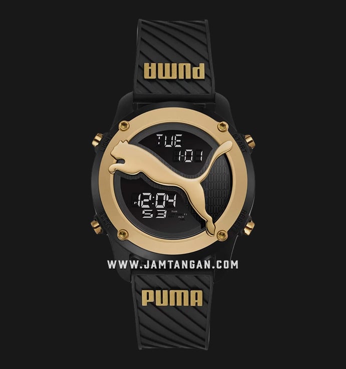 PUMA Big Cat P5098 Digital Black Dial Black Polyurethane Strap