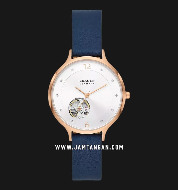 Skagen Anita SKW3083 Automatic Ladies Open Heart White Dial Blue