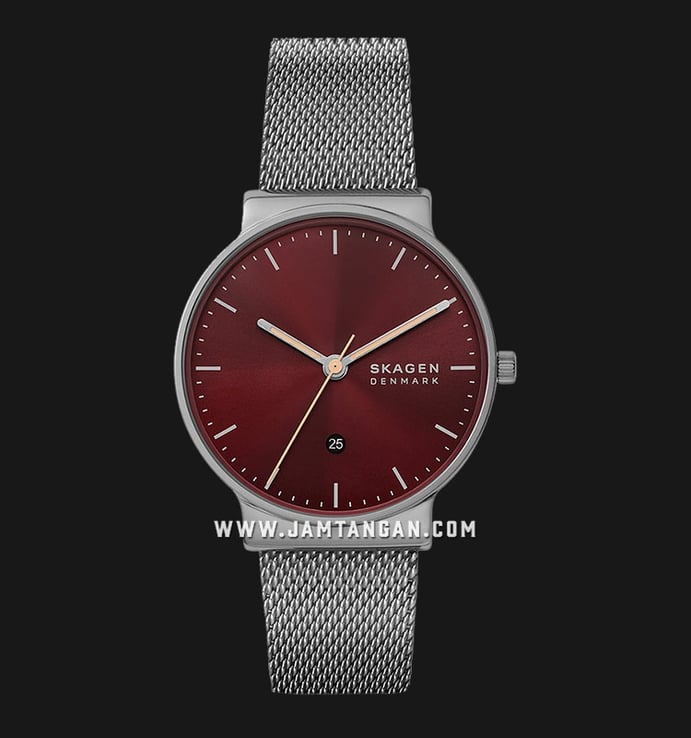 Skagen Ancher SKW6858 Men Red Dial Mesh Strap | Jamtangan.com