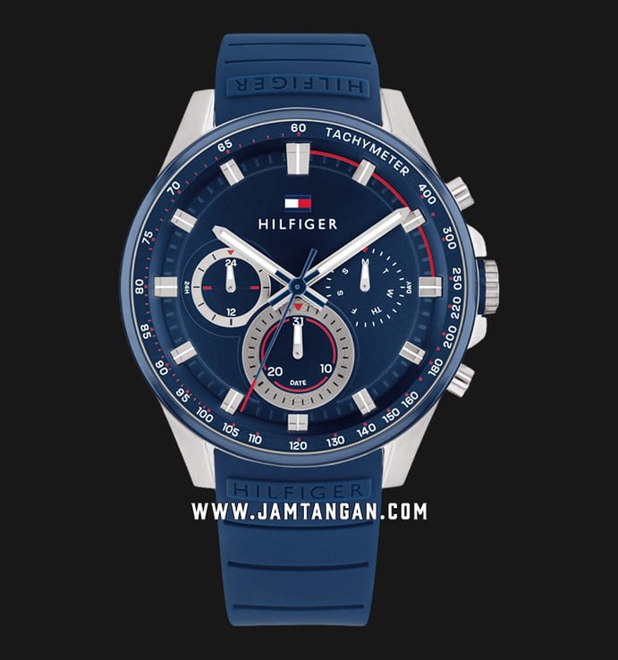 Tommy Hilfiger Max Blue Strap Rubber 1791970 Dial Blue