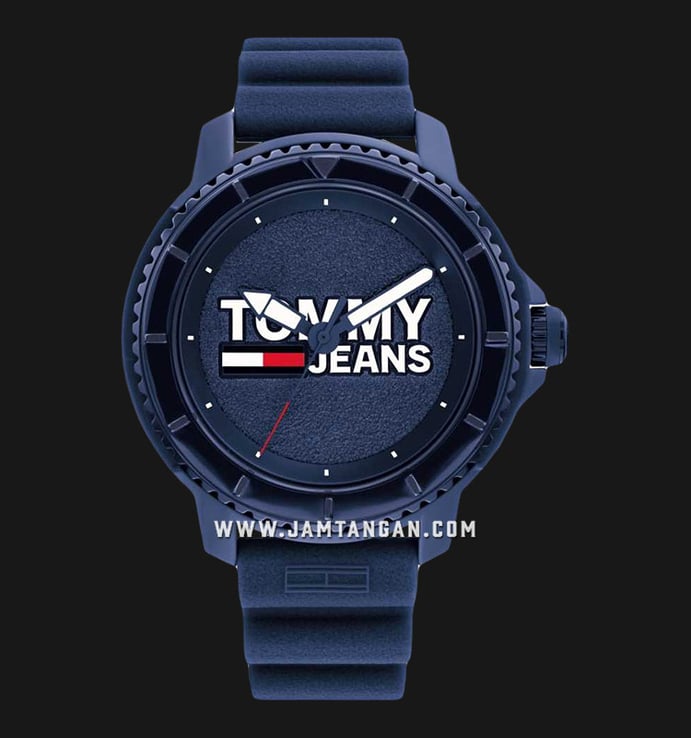 Blue Silicone Tommy Men Tone Jeans 1792000 Strap Tokyo Dual Hilfiger Dial