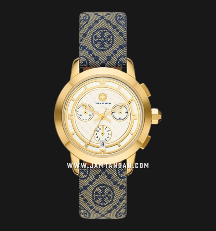 Tory Burch The Tory TBW1035 Chronograph Ladies White Dial Beige