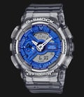 Casio G-Shock GMA-S110TB-8ADR Translucent Gray with Metallic Blue Dial Grey Transparent Resin Band-0