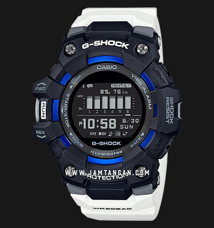 Casio G-shock G-Squad GBD-100-1A7DR Black Digital Dial White Resin