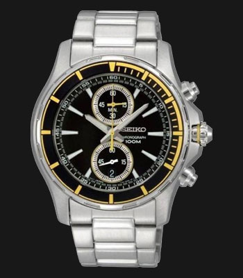 Seiko Chronograph SNN245P1 Chronograph Black Dial Stainless Steel